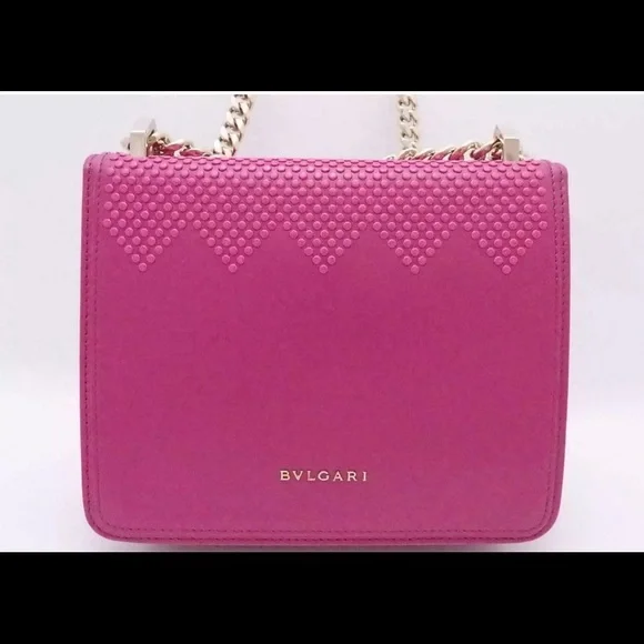 Auth BVLGARI Serpenti Chain Shoulder Bag Pink/Gold - Picture 3 of 12